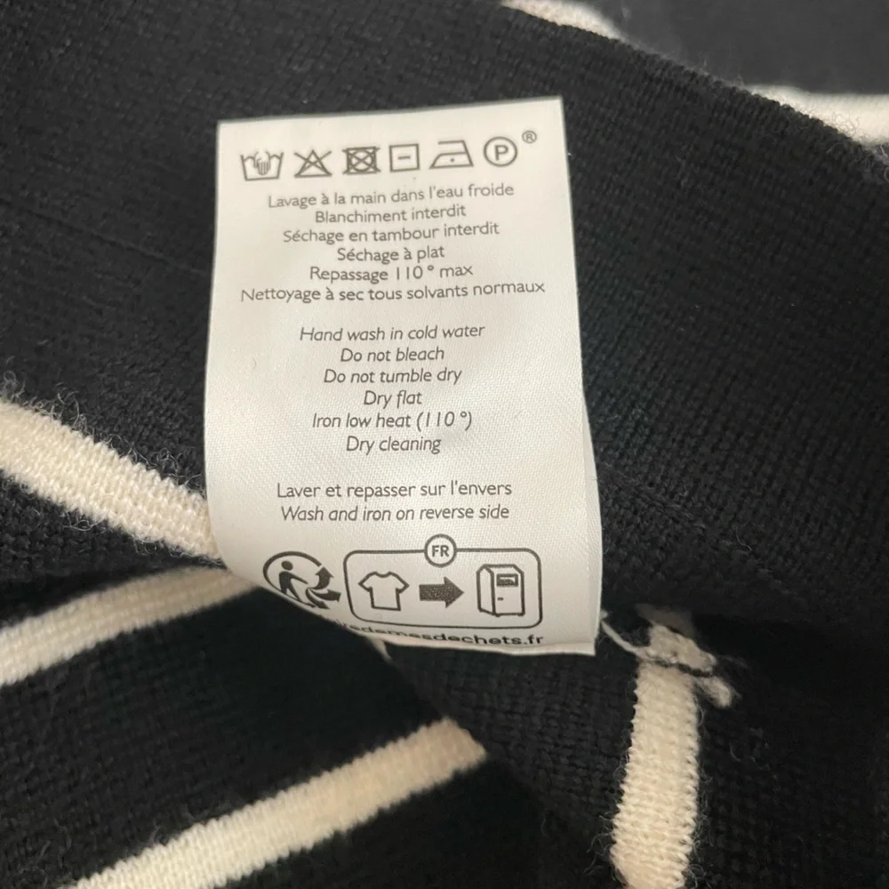 New Sezane Betty Cardigan Black with White Stripes XS - Picture 4 of 8